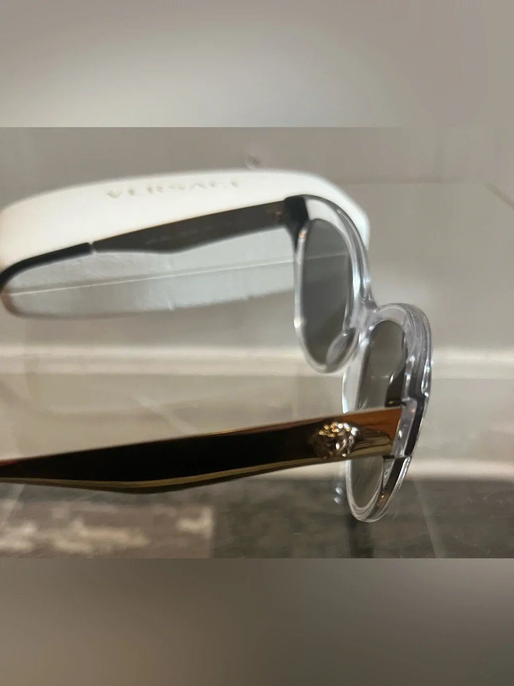 Versace VE4338 Cat-Eye Sunglasses Grey Frame Iconic Medusa Logo + Hard Case